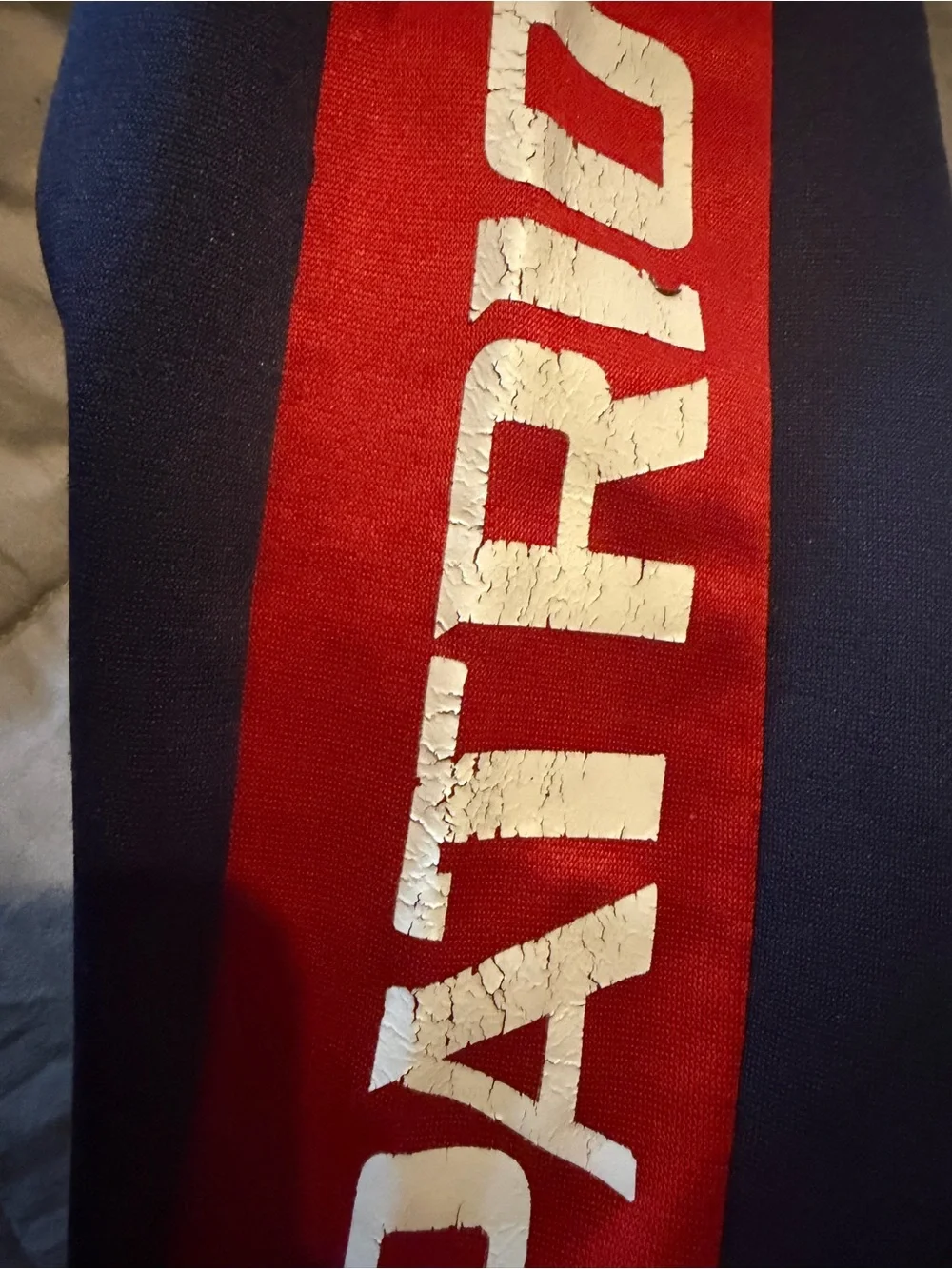 NFL Navy Joggers with Red Side Panels and Team Logo
